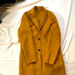 Zara Mustard Yellow Peacoat / coat Size Medium
